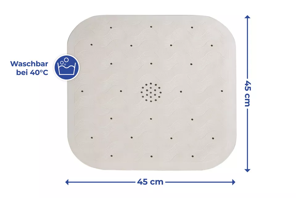 Maximex Duscheinlage Mod. Natur-Kautschuk Beige, mit Saugnäpfen auf der Untersei - Bild 2 von 4