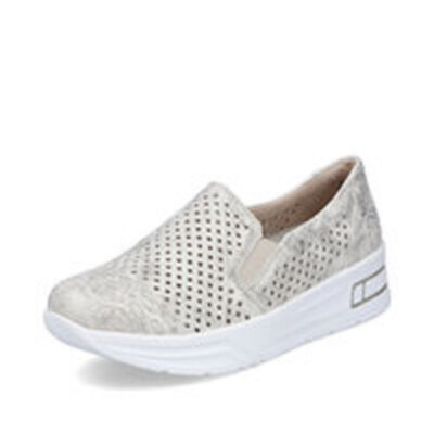 Rieker Damen Slipper Sneaker Sneakers Ballerina Halbschuhe Schuhe beige N8155