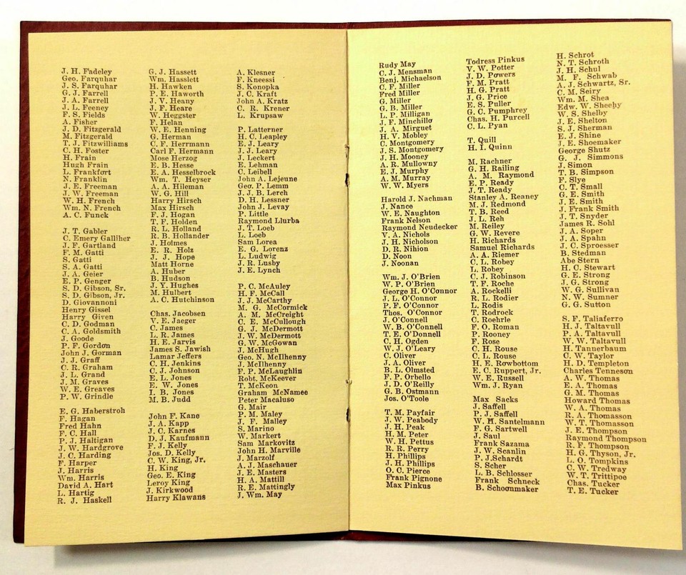 1928 Dinner Menu BPOE ORDER OF ELKS LODGE 15 Willard Hotel Washington