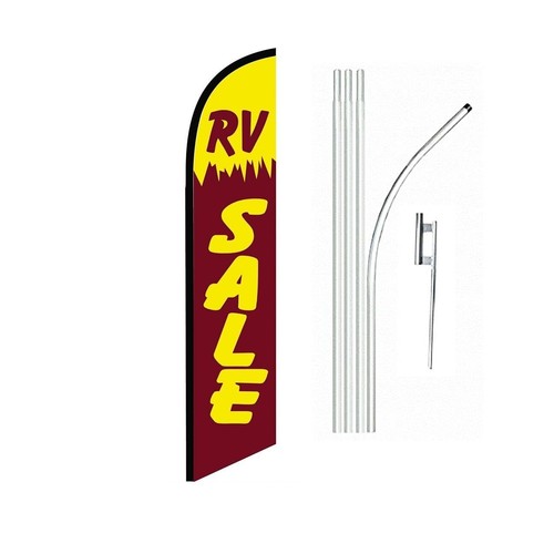 RV Sale YellowBrown Swooper Flutter Feather Flag | 3ft W x 11.5ft Tall - Picture 2 of 3