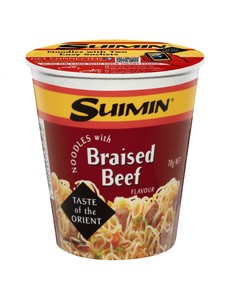 Suimin noodles with braised beed flavour cup 70g (9310155303262)