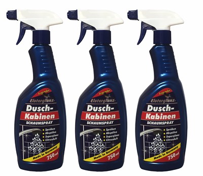 3 x 750ml Elsterglanz Duschkabinen Schaumspray, Duschkabinenreiniger Spray