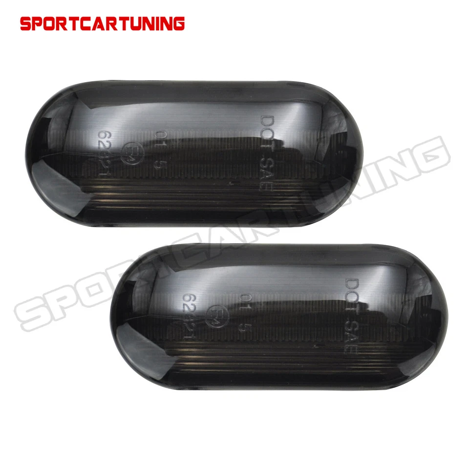 Sequential Smoked LED Fender Side Marker Lights For VW MK4 Golf Jetta GTI Passat - Image 3 of 4