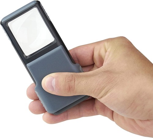 5X Minibrite LED Lighted Slide-Out Aspheric Magnifier with Protective Sleeve - Picture 7 of 9