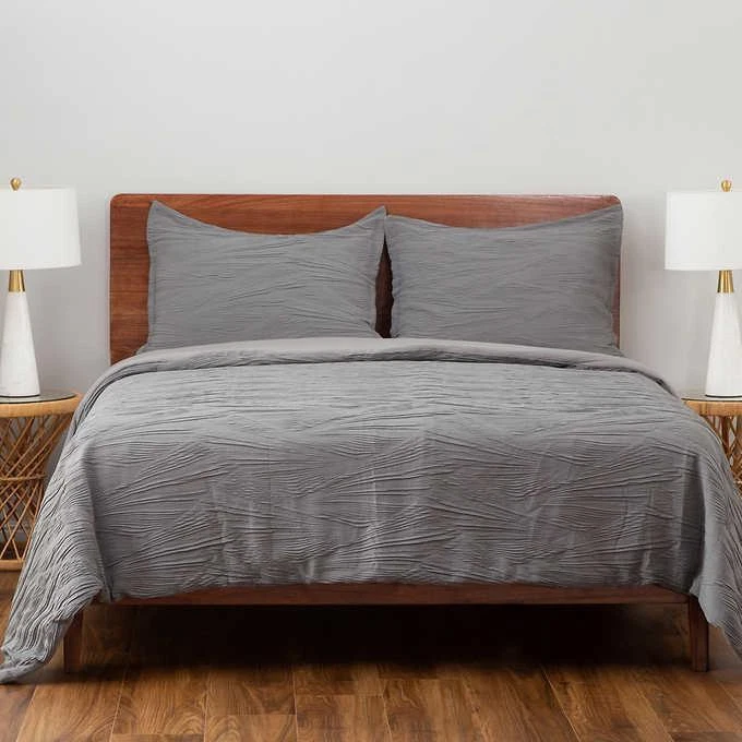 Berkshire Life Pleated Wave Comforter Set 3-Piece, Queen