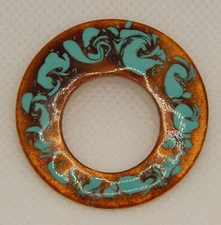 Vintage MODERN MCM BROOCH Enamel on Copper, SIGNED H.E.B. Canadian Artist Canada