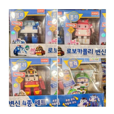 Robocar Poli 4PCS 1SET Car Transforming Robot Figure Toy