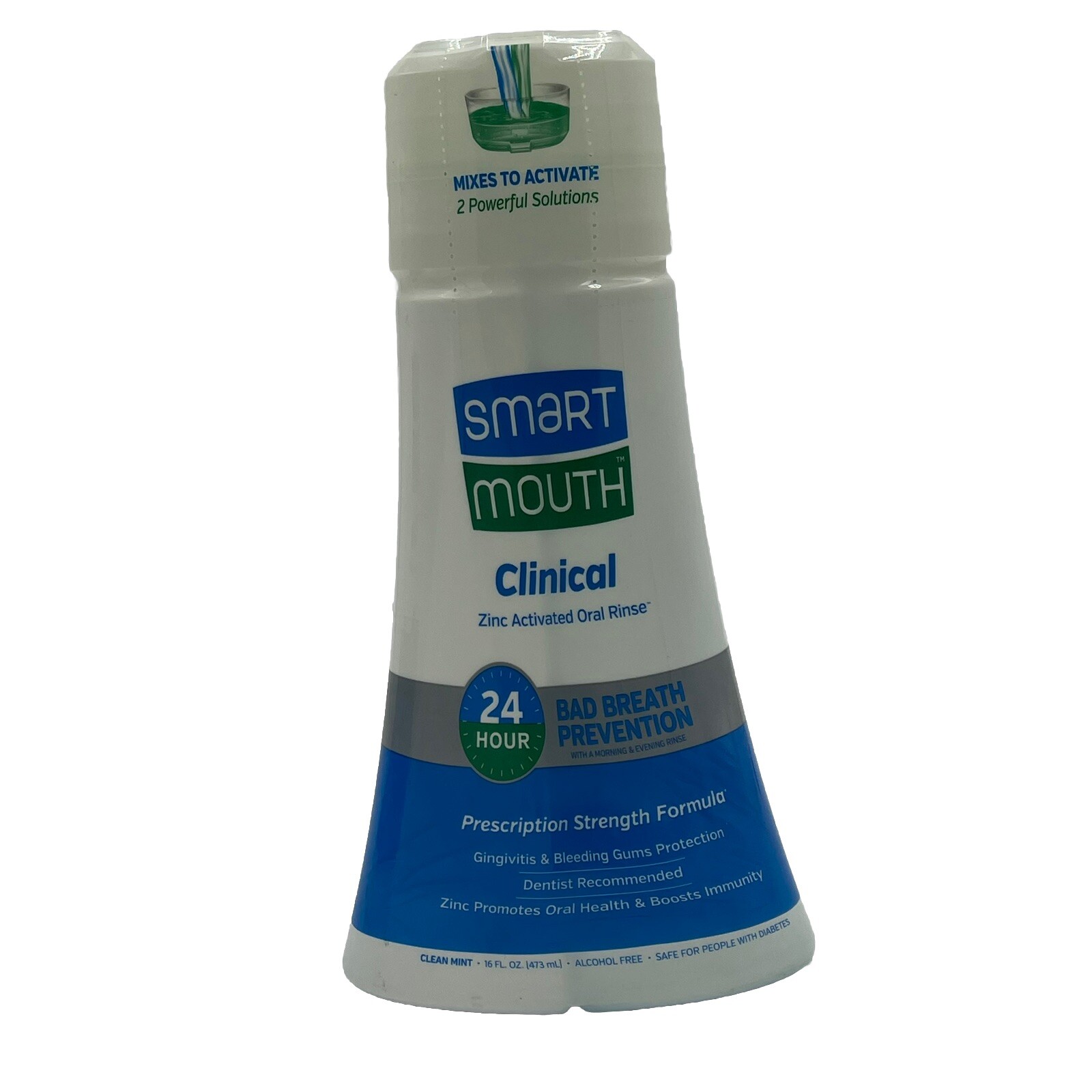 SmartMouth CLINICAL Zinc Activated 24HR Oral Rinse - 16 Fl Oz Each- EXP: 11/26