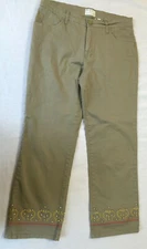FDJ FRENCH DRESSING WOMENS EMBROIDERED CAPRIS PANTS SIZE 6P