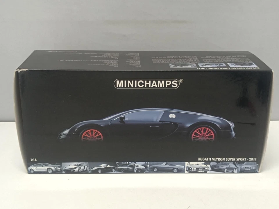 Bugatti Veyron Super Sport 2011 Black Metallic Minichamps 1:18 Rare Usato + Box - Immagine 3 di 4