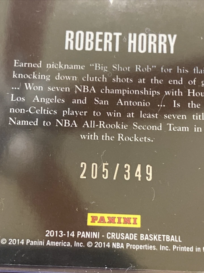 Robert Horry Spurs 2013-14 Panini CRUSADE #52 RED PRIZM 205/349 - Image 3 of 3