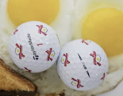 Supa Dupa RARE TaylorMade TP5 Pix Bacon & Eggs TWO BREAKFAST BALLS