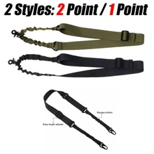 Double Single Two Point Tactical Gun Rifle Sling Strap Adjustable Airsoft Hunt