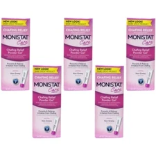 5 Pack Monistat Soothing Care Chafing Relief Powder Gel 1.5 Ounce Tube