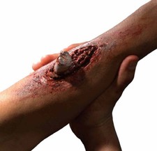 Broken Bone Bloody Wound Dress Up Halloween Costume Makeup Latex Prosthetic