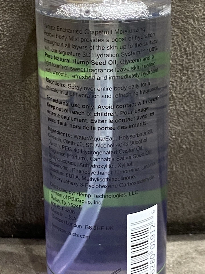 HEMPZ ENCHANTED GRAPEFRUIT HEAVENLY HYDRATING HERBAL BODY MIST - 3.4 OZ  - NEW! - Image 4 of 4