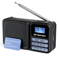 DAB Radio FM/DAB Plus Digital Portable Radio with Bluetooth Battery Powered USB