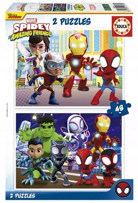 Educa 2x48 Teile Puzzle Spidey & Super-freunde Kinderpuzzle Neu
