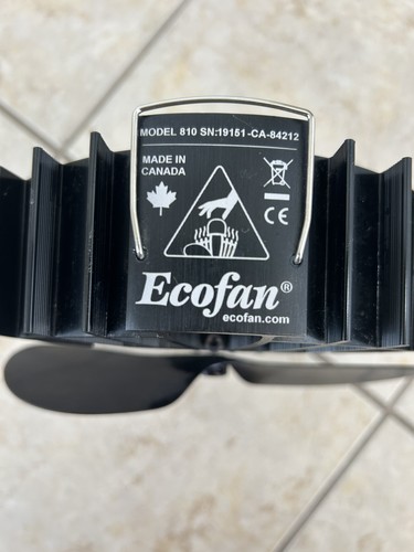 Caframo Ecofan Ultrair 810 Heat Powered Wood Stove Fan, Black - Tested & Works!