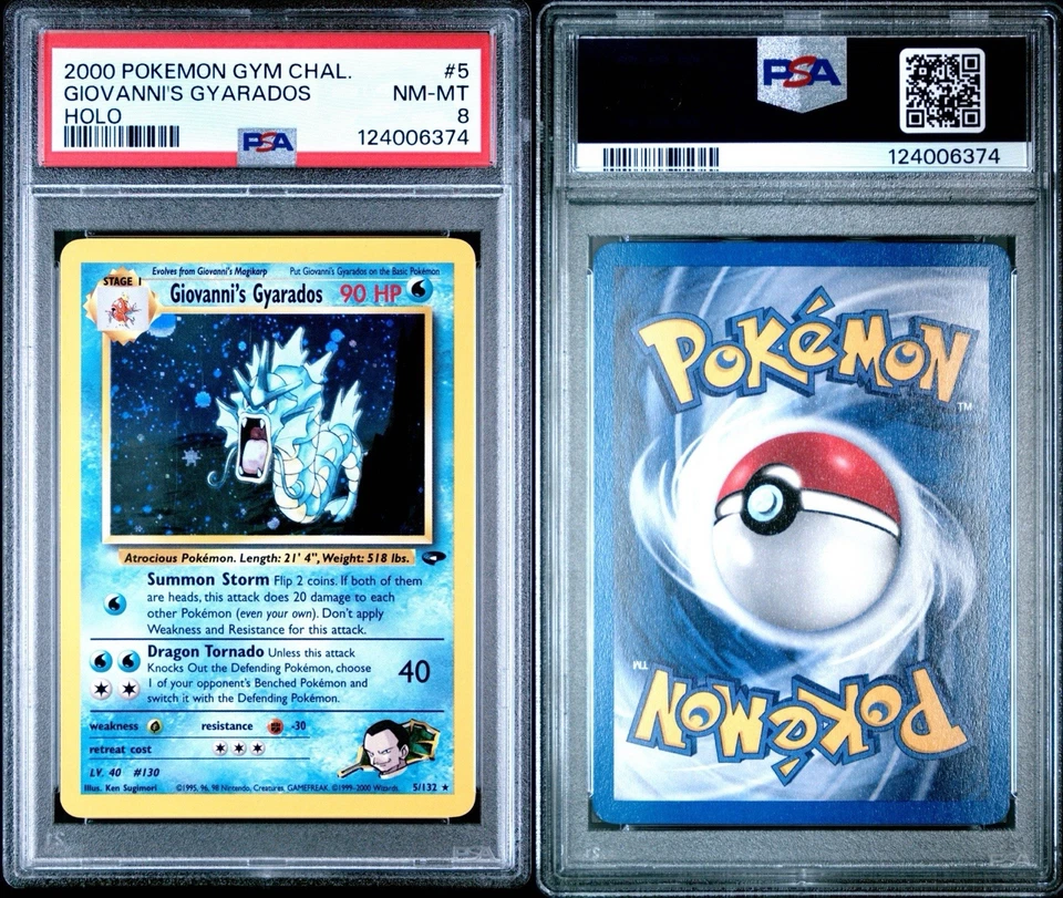 2000 POKEMON GYM CHALLENGE HOLO RARE #5 GIOVANNI'S GYARADOS PSA 8 NM ENGLISH - Image 3 of 3