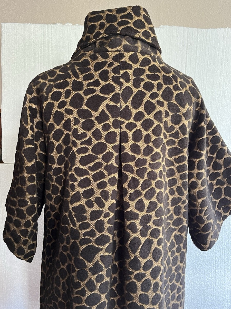 Luii High Neck Jacket Size Medium Leopard Print Jacket 2 Snap