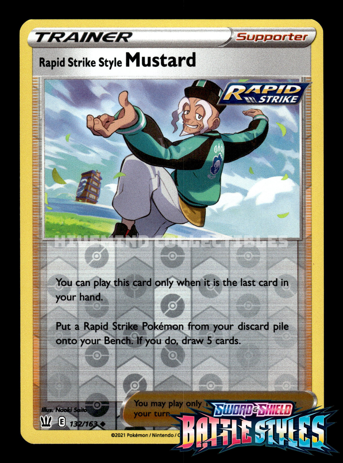 Rapid Strike Style Mustard 132/163 Reverse Holo Battle Styles Pokemon Card