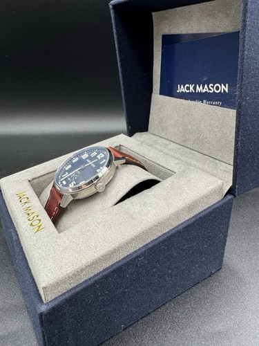 SOLD OUT Jack Mason Field Sub Second Quartz 38mm brown leather strap blue dial N - Picture 21 of 21
