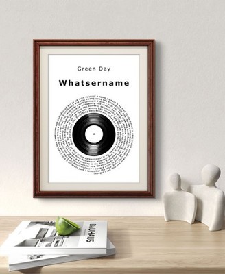 Green Day Poster. Whatsername Lyric Print. Green Day Wall Art Vinyl Gift