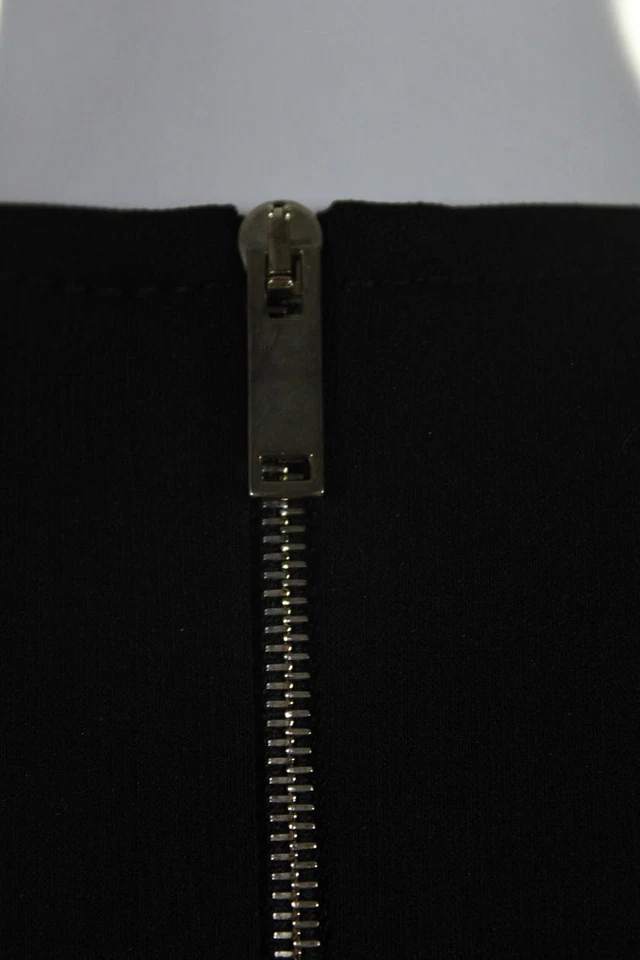 Les Copains Womens Crew Neck Sleeveless Zip Pocket Midi Sheath Dress Black Sz 8 - Image 4 of 4