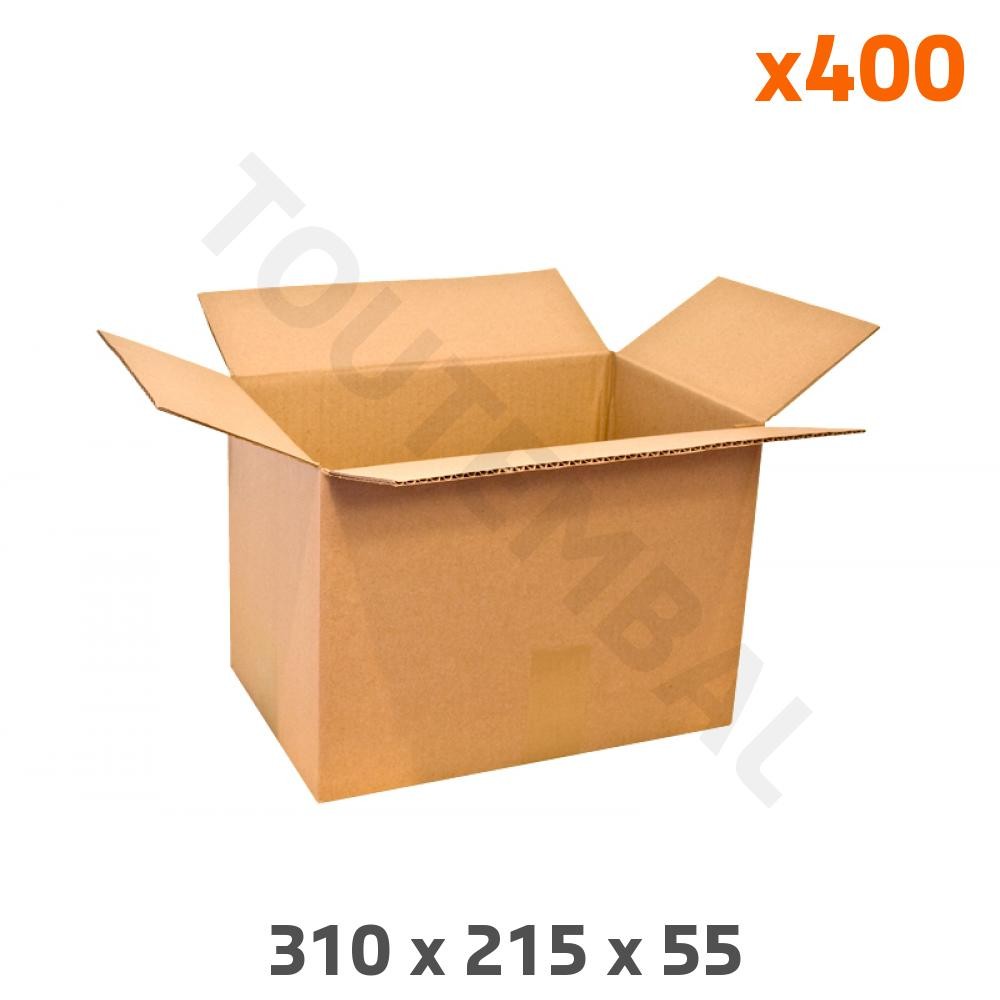 Caisse carton 310x215x55 mm pour stopper le calage inutile et réduire le vide