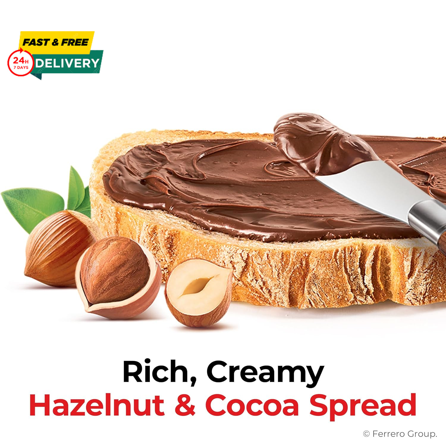 Hazelnut Spread with Cocoa, Creamy Hazelnut Spread, Breakfast Favorite, 26.5 Oz 