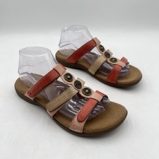 Taos Prize 4 Sandals Women s 9 Multi Leather Medallion Adjustable Strap Slip On