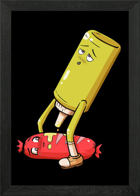 Ahegao Otaku Anime Wurst gerahmtes Wandbild Poster Leinwanddruck Bild