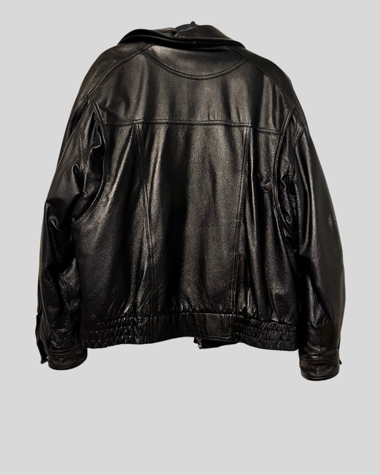 Chaqueta Bomber de Cuero Wilsons XL De Colección Cuero Genuino Forrada Aislante Años 90 Foto 2 de 4