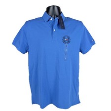 Tommy Hilfiger New York Polo Shirt Men's Small Stretch Blue Embroidered New 69