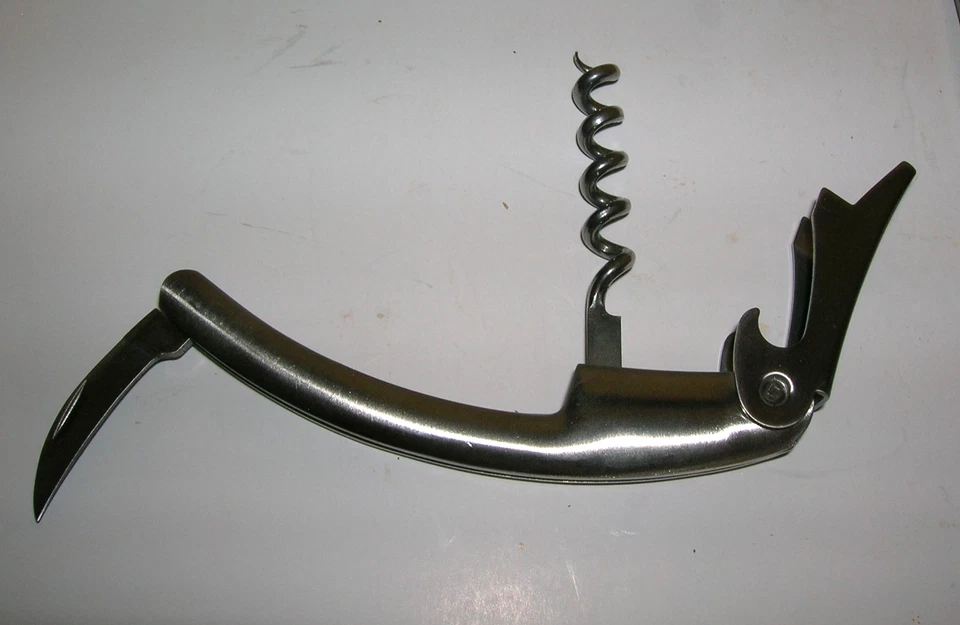 Legacy Barware Tools Brushed Nickel Finish Corkscrew Stopper Cheese Knife NEW - Image 3 of 4