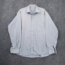 Burberry Button Down Shirt Mens L Large Blue Long Sleeve Plaid Casual Collared