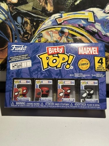 Funko Bitty POP! Marvel 4-PK w/ Spider-Man Symbiote Suit 1/3 Chase