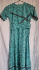 handmade amish mennonite dress girl S multicolor lace b-30 w-28 L-48