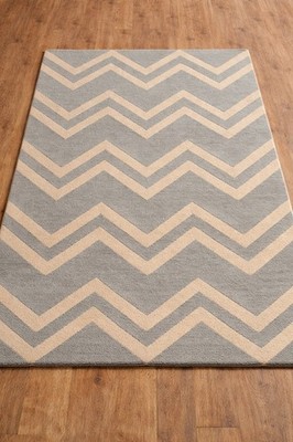 Handmade Tufted Wool Rug Gray Beige Modern Area Carpet Home Office Living Room