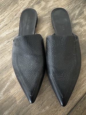 Everlane Boss Mule Women s Sz 9 Blk Leather Pointed Toe Slip On. Made In Italy.