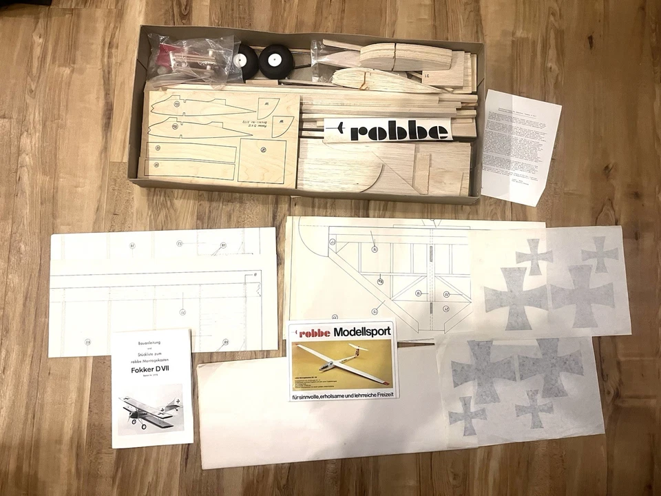 Original Robbe Fokker DVII Baukasten aus den 70er Jahren, Graupner, Multiplex - Bild 4 von 4