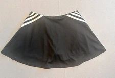 Adidas Skort Skirt Girls L (14) Black 3 Striped Athletic Stretch Golf Tennis