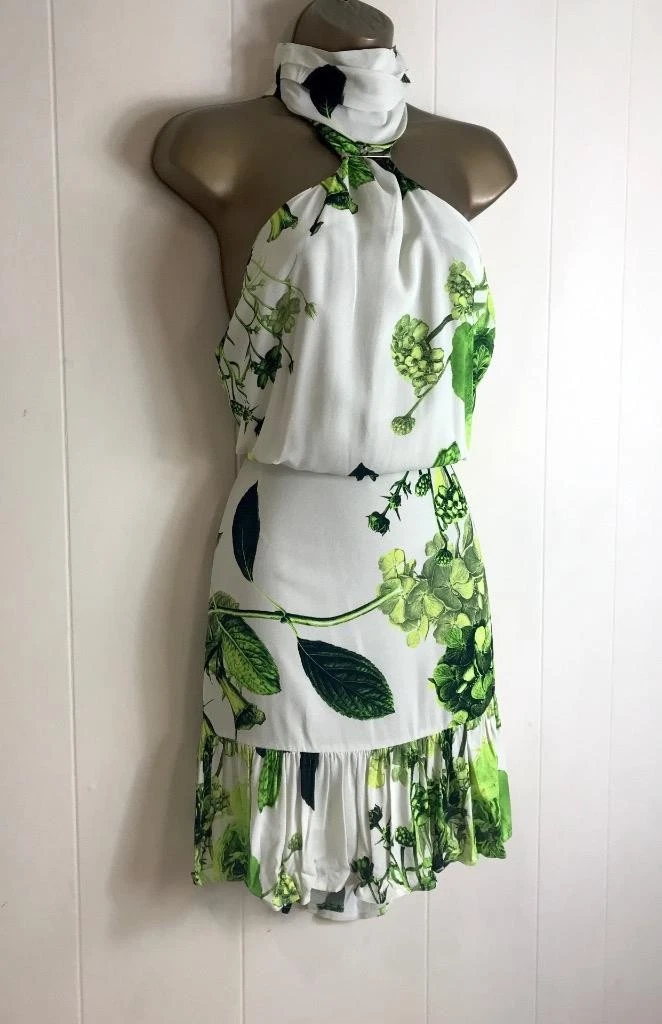 green emerald velvet dress KAREN MILLEN Green Floral Woven Lace Up Midi Dress UK 12  Reliked