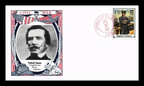 US COVER PANDA CACHETS FIRST DAY OF ISSUE CIVIL WAR RAPHAEL SEMMES