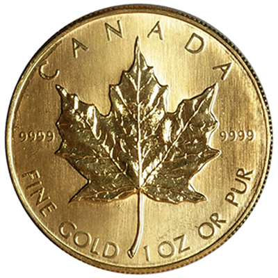 1985 $50 Gold Canadian Maple Leaf .9999 1 oz Brilliant