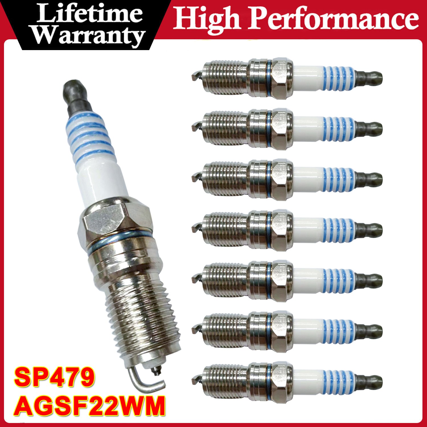 8Pcs For Ford E-150 E-250 F-150 5.4L 6.8L Iridium Spark Plug SP479 AGSF22WM