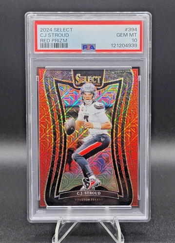 CJ STROUD ~ 2024 Panini Select #394 ~ Suite Level Red Prizm /49 ~ PSA 10 GEM 💎