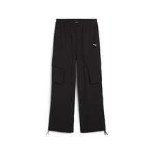 PUMA Wardrobe Essentials Relaxed Woven Cargo Pants Womens Black Casual Athletic