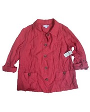 NEW COLDWATER CREEK Woman s Button Down Linen Blazer Jacket sz 12